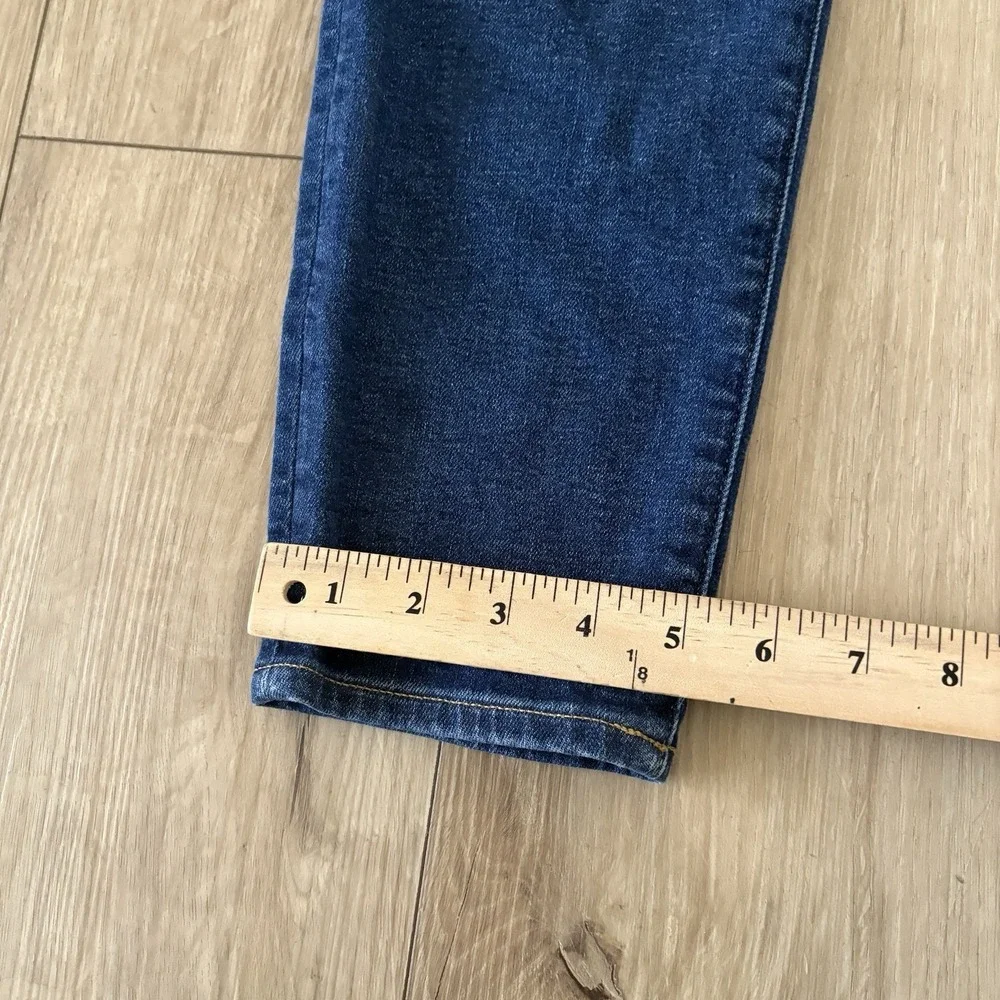 J Crew Denim 9 Inch Toothpick Womens Mid Rise Stretch Blue Jeans Button Fly 32